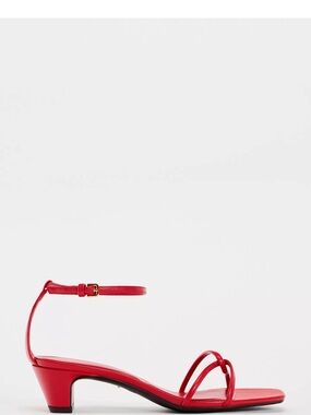 Zara Red High Heel Strap Sandals NWT Size 7.5 | Summer Minimalist